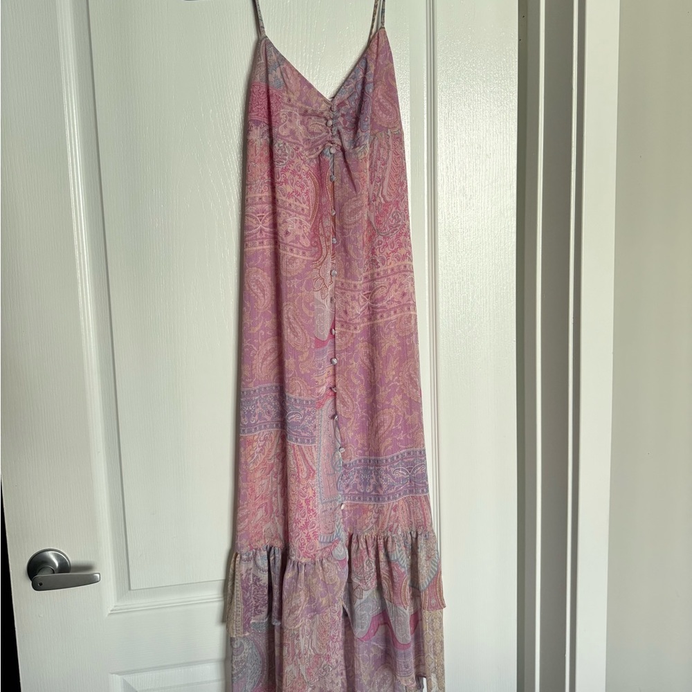 Zara - Pink Paisley Print Midi Dress, size S - Picture 4 of 4